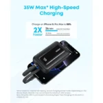 Anker Zolo 10000mAh 35W 2Typec Cable Powerbank Black - Image 3